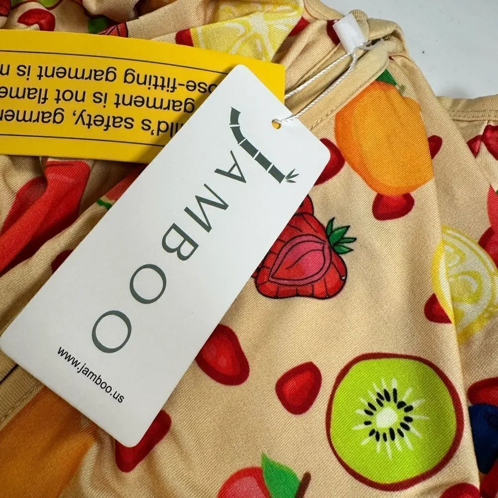 NWT Jamboo Infant Vibrant Yellow Convertible One Piece Bamboo Pajamas 6-12M